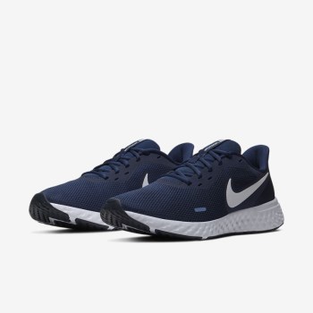 Nike Revolution 5 - Férfi Túracipő - Sötétkék/Sötét Obszidián/Fehér